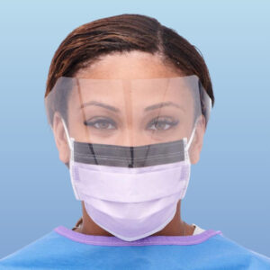 Fluid-Resistant Mask with Face Shield and Earloop, BOX 25